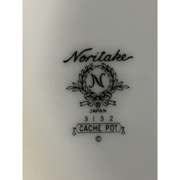 (4) Noritake 3132 Cache Pot Fruit Bowl Pale Pastel Florals Platinum Trim RARE - Picture 5 of 5